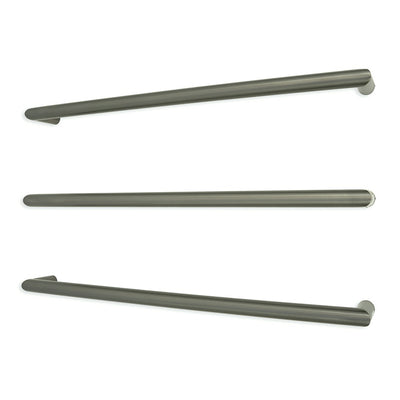RADIANT HEATING ROUND HEATED SINGLE TOWEL RAIL GUN METAL GREY (ALSO AVAILABLE IN 650MM AND 800MM)