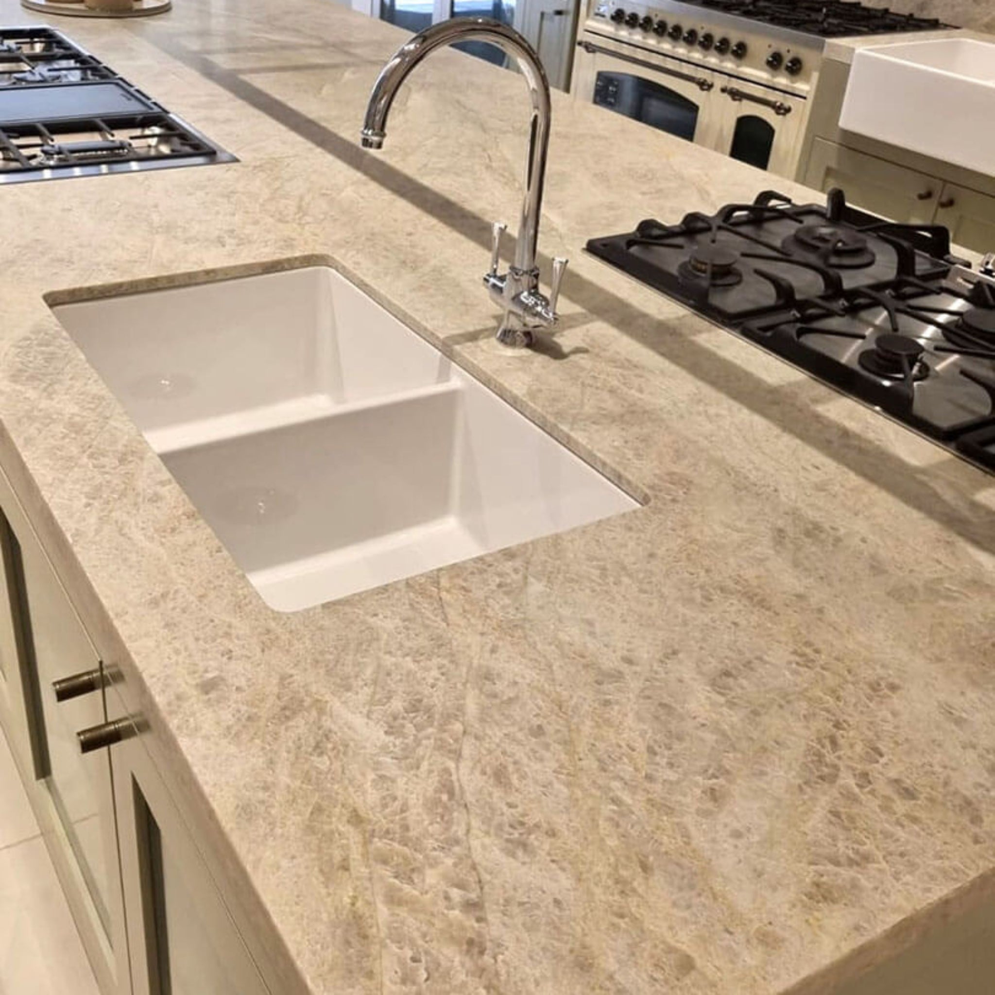 TURNER HASTINGS GOSFORD DOUBLE SINK MIXER 390MM CHROME