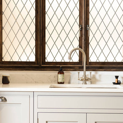 TURNER HASTINGS GOSFORD DOUBLE SINK MIXER 390MM BRUSHED NICKEL