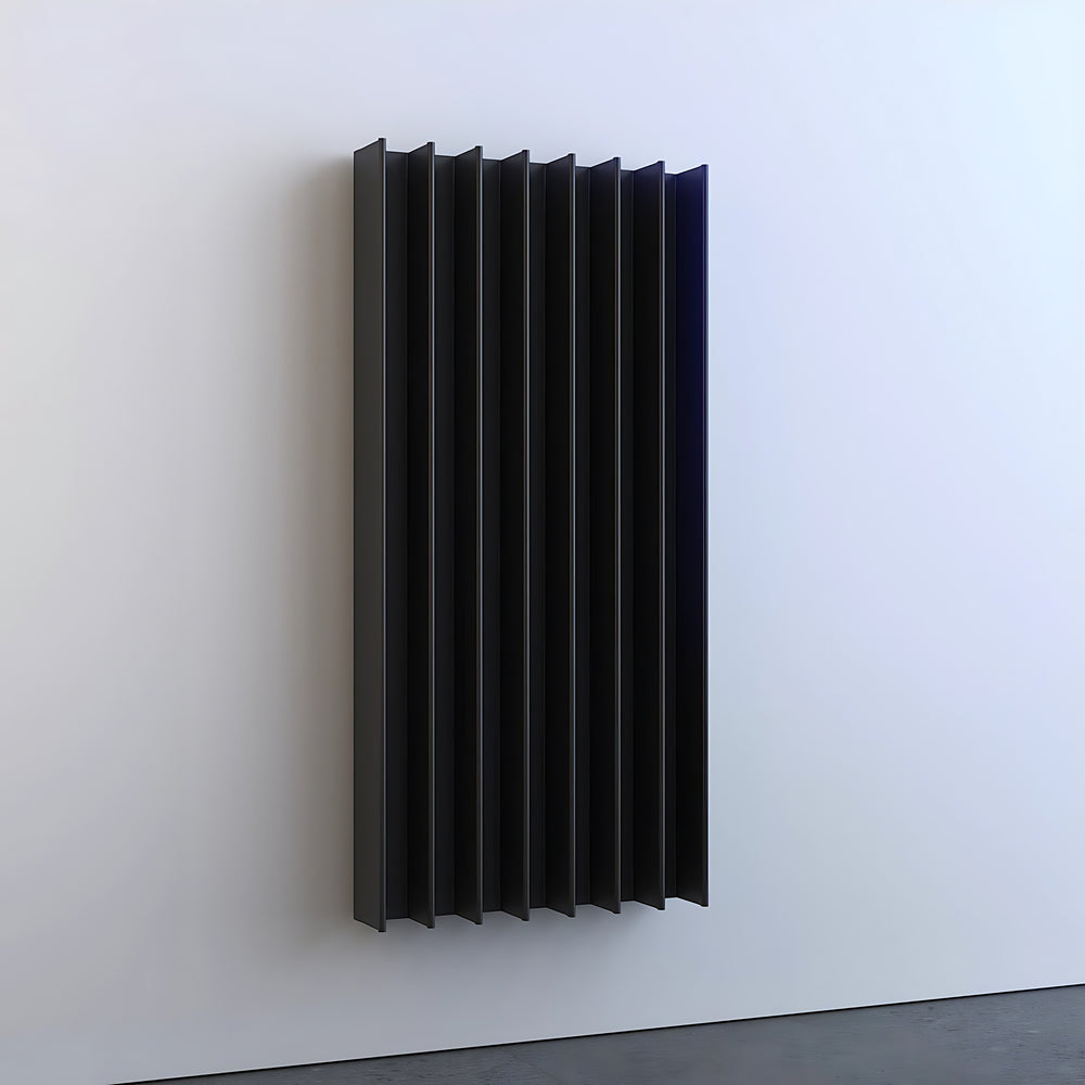 ESKIMO GORDON VERTICAL DOUBLE HEATED TOWEL RAIL BLACK 472MM