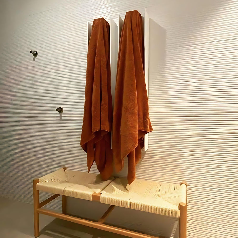 ESKIMO GORDON VERTICAL DOUBLE HEATED TOWEL RAIL WHITE 472MM