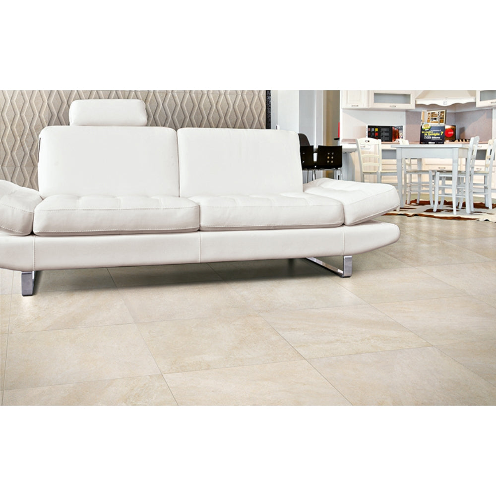 EVERSTONE EUROMARMO CREMA MARFIL POLISHED 600X600MM SQUARE TILE (PER BOX)