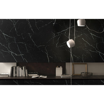 EVERSTONE EUROMARMO NERO MARQUINA POLISHED 600X600MM SQUARE TILE (PER BOX)