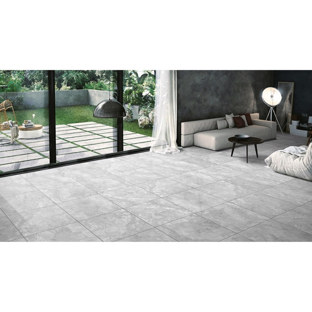 EVERSTONE ROMESTONE ARGENTO POLISHED 600X600MM SQUARE TILE (PER BOX)