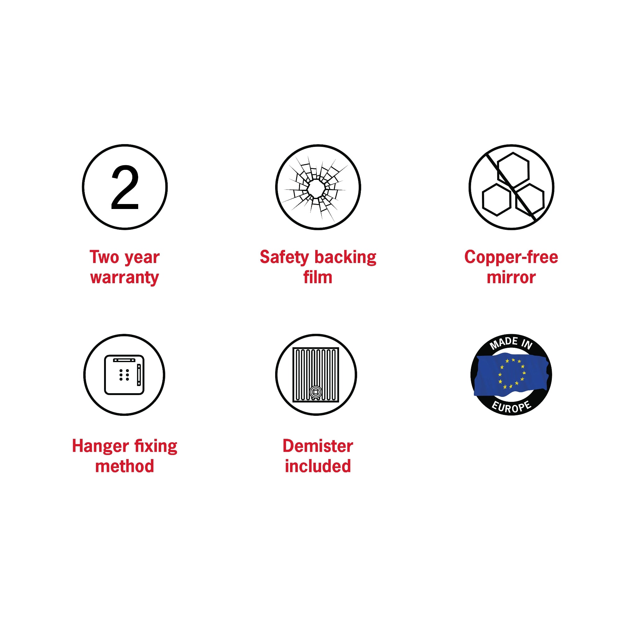 THERMOGROUP ABLAZE ROUND WHITE FRAMED MIRROR 600MM