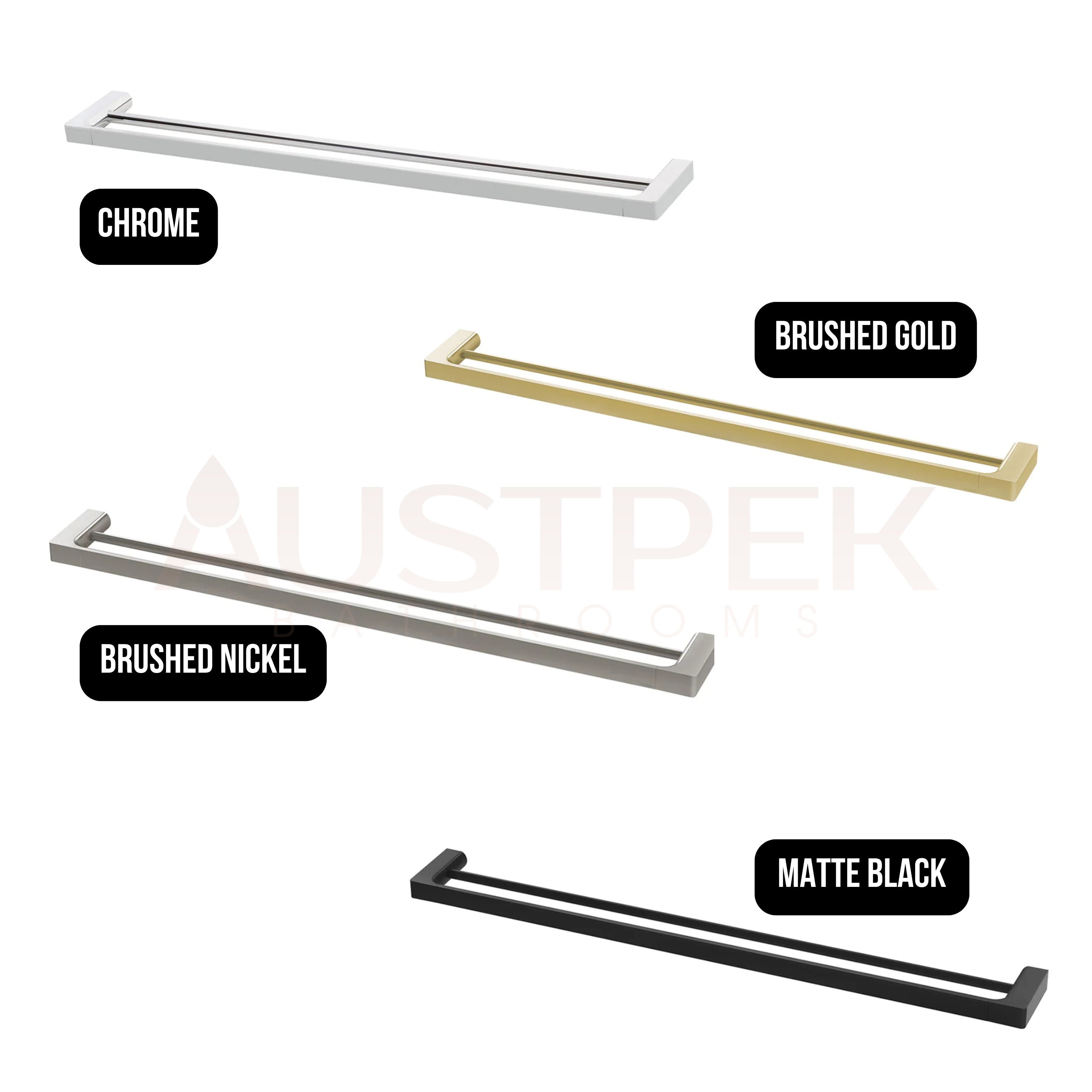 PHOENIX GLOSS DOUBLE NON-HEATED TOWEL RAIL CHROME 800MM