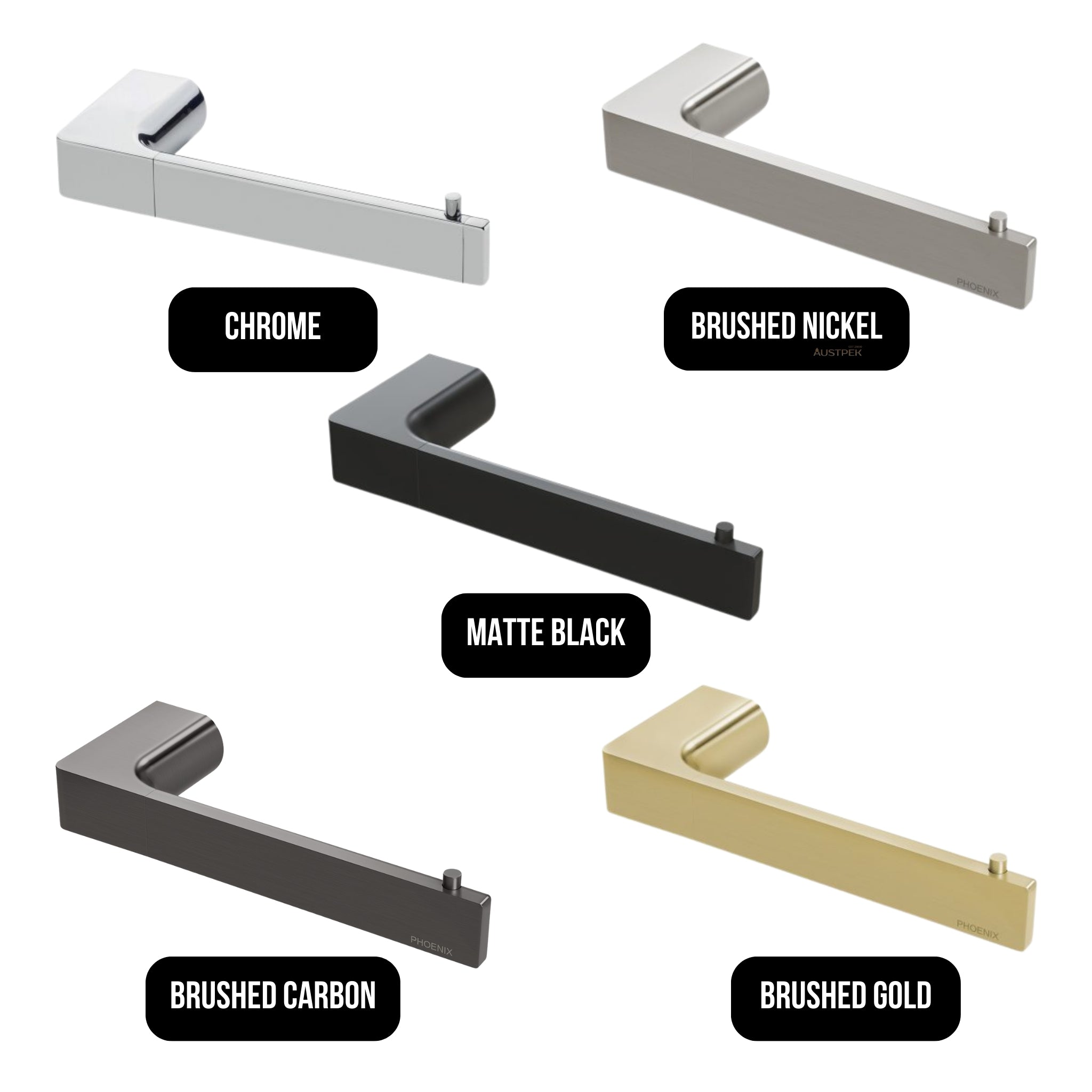 PHOENIX GLOSS TOILET ROLL HOLDER 176MM MATTE BLACK