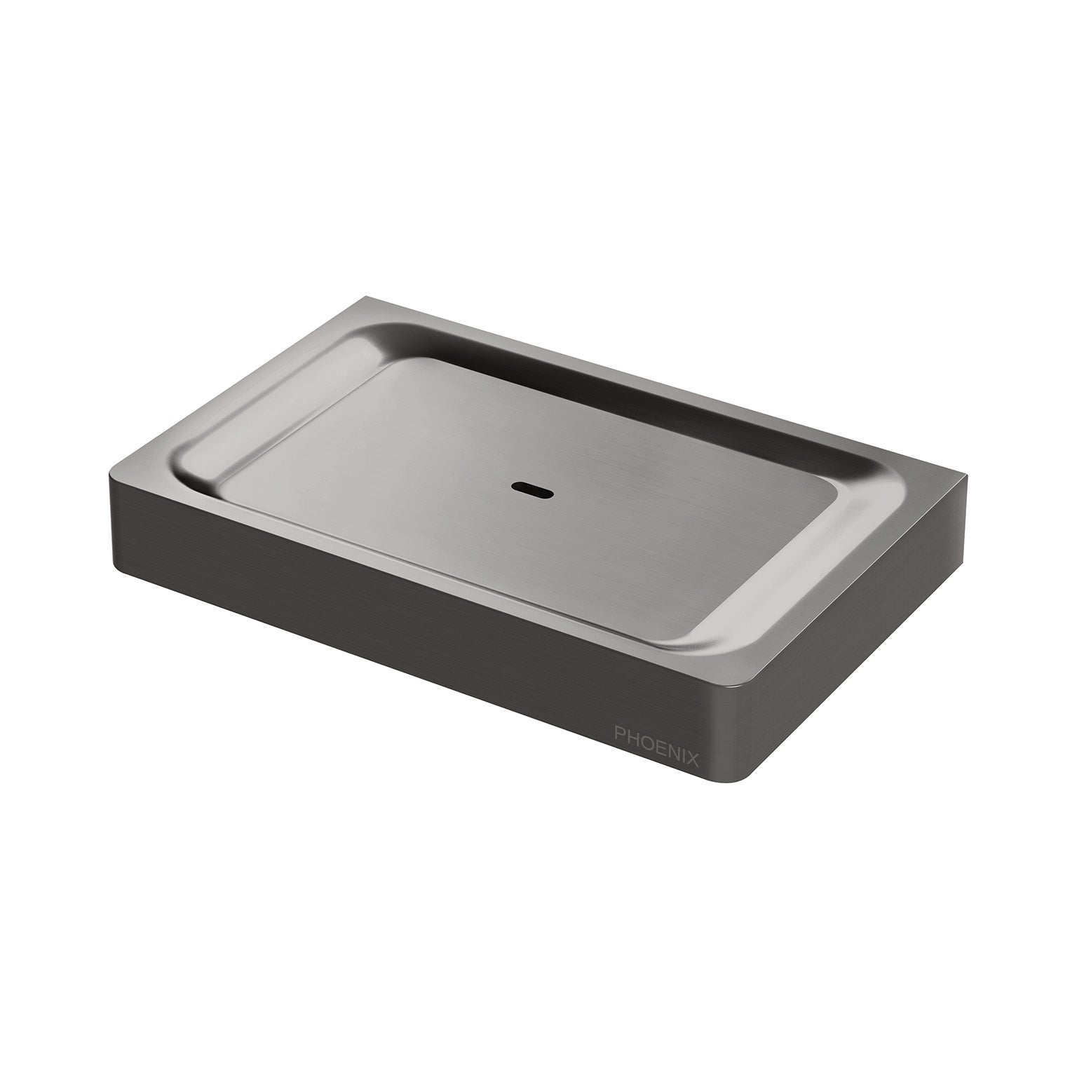 PHOENIX GLOSS SOAP DISH 124MM BRUSHED CARBON