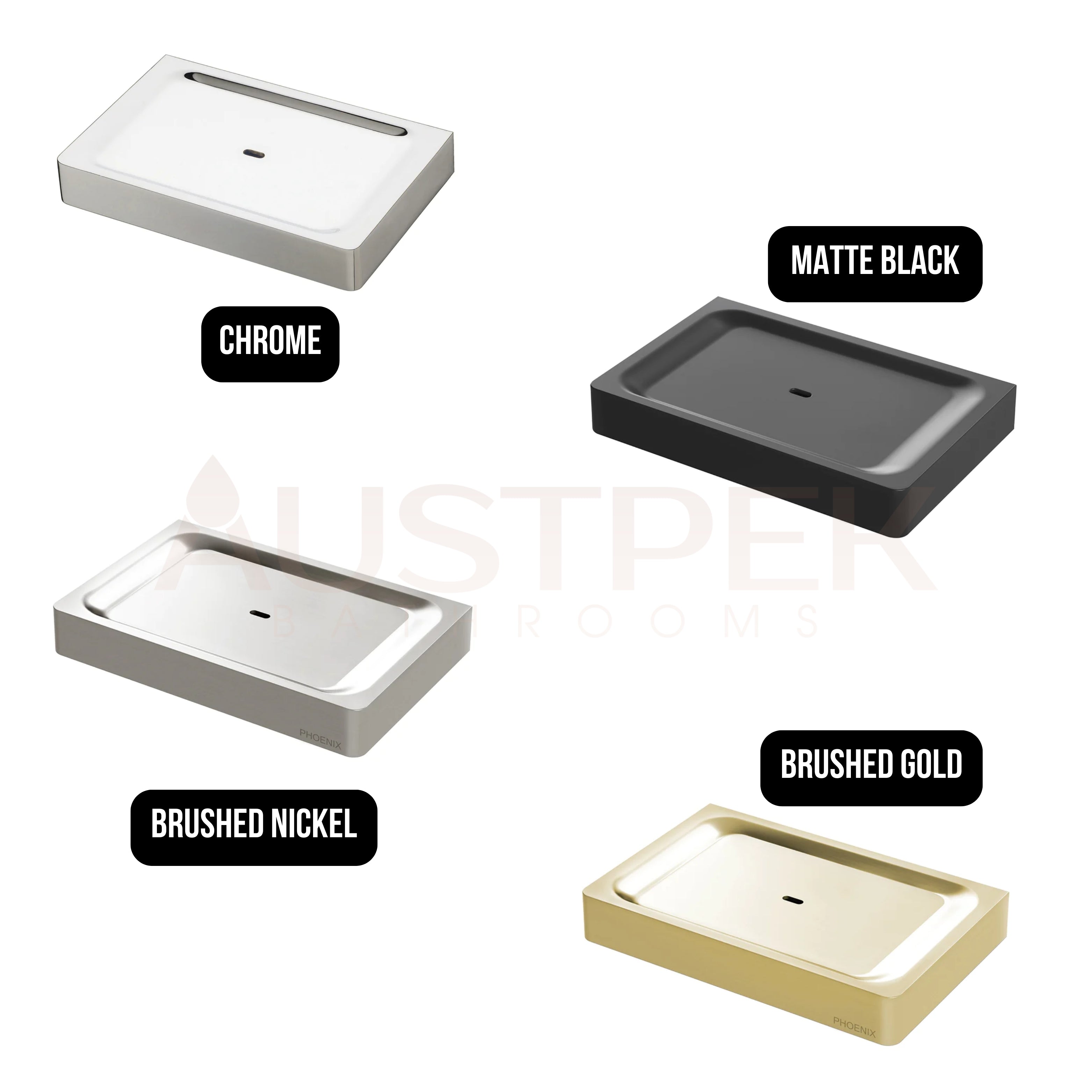PHOENIX GLOSS SOAP DISH BRUSHED NICKEL 124MM