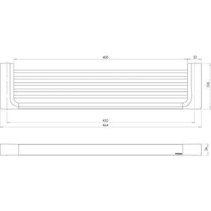 PHOENIX GLOSS SHOWER SHELF 400MM BRUSHED BRONZE