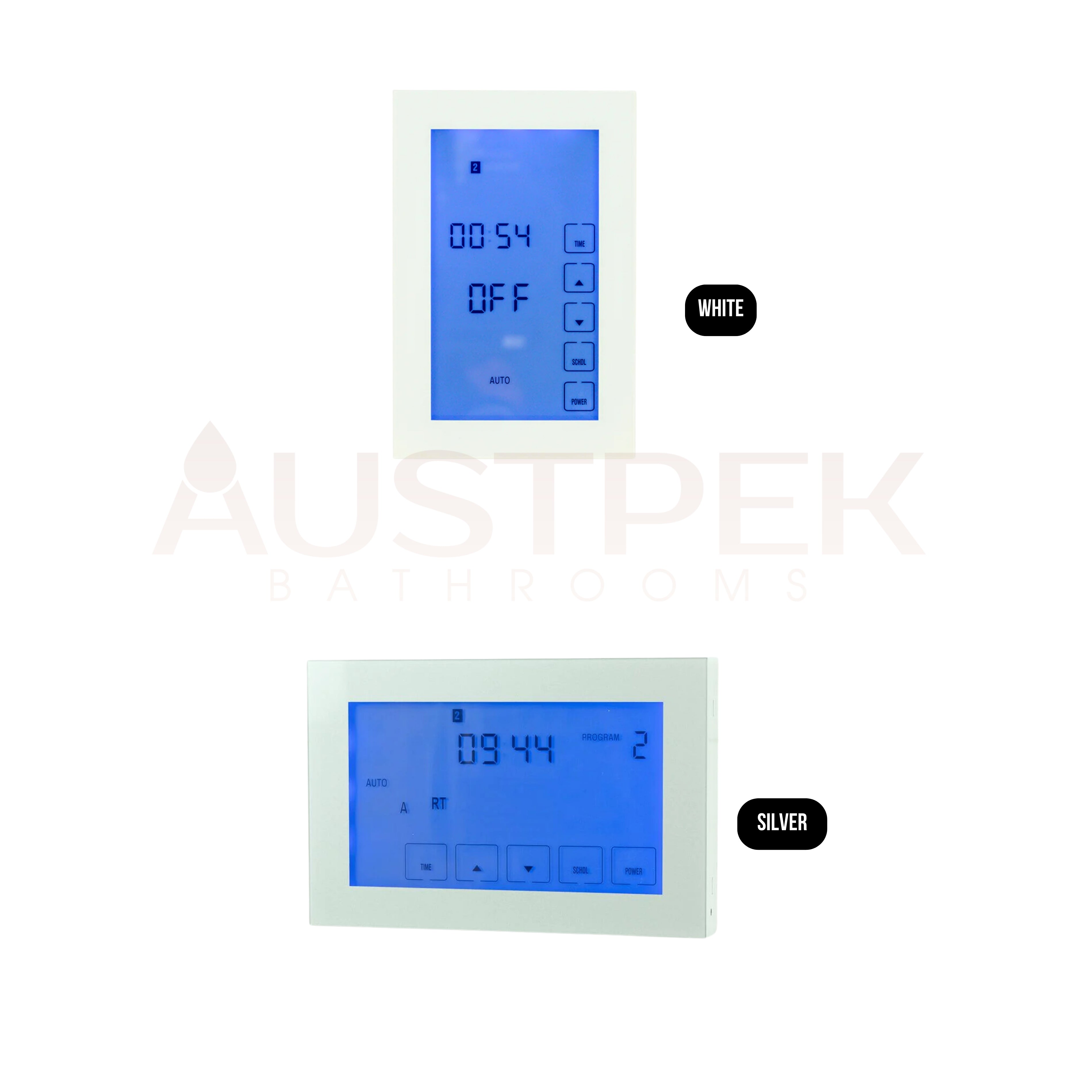 RADIANT HEATING PREMIUM HORIZONTAL / VERTICAL DIGITAL TIMER SWITCH WHITE 120MM