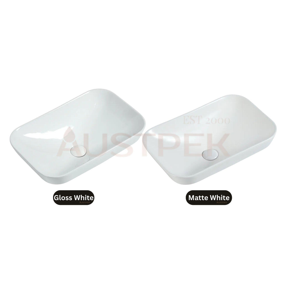 ZUMI GOCCIA SEMI-RECESSED AND DROP IN CERAMIC BASIN GLOSS WHITE 535MM