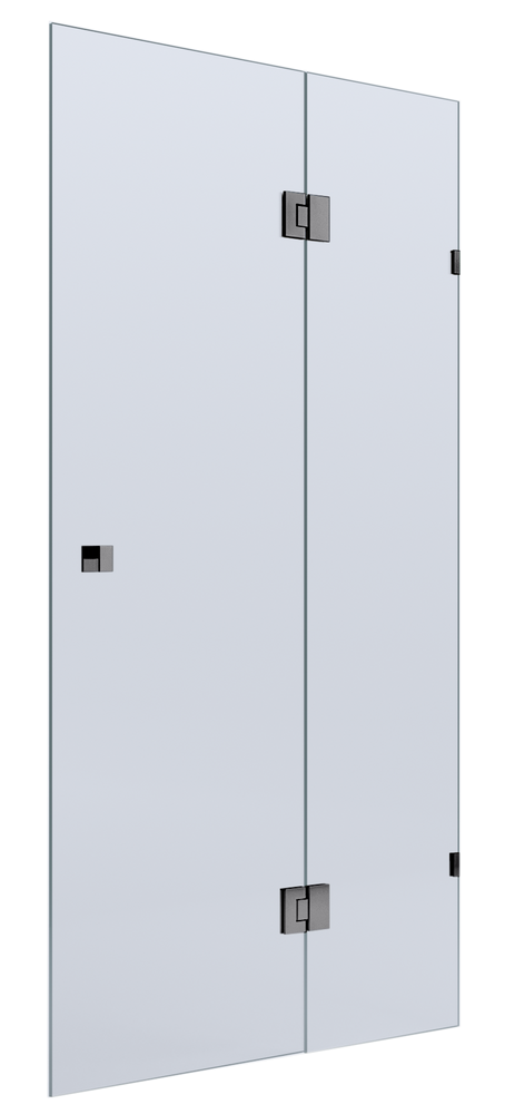 BELLA VISTA VALENTINA FRAMELESS PIVOT FRONT ONLY SHOWER SCREEN GUN METAL