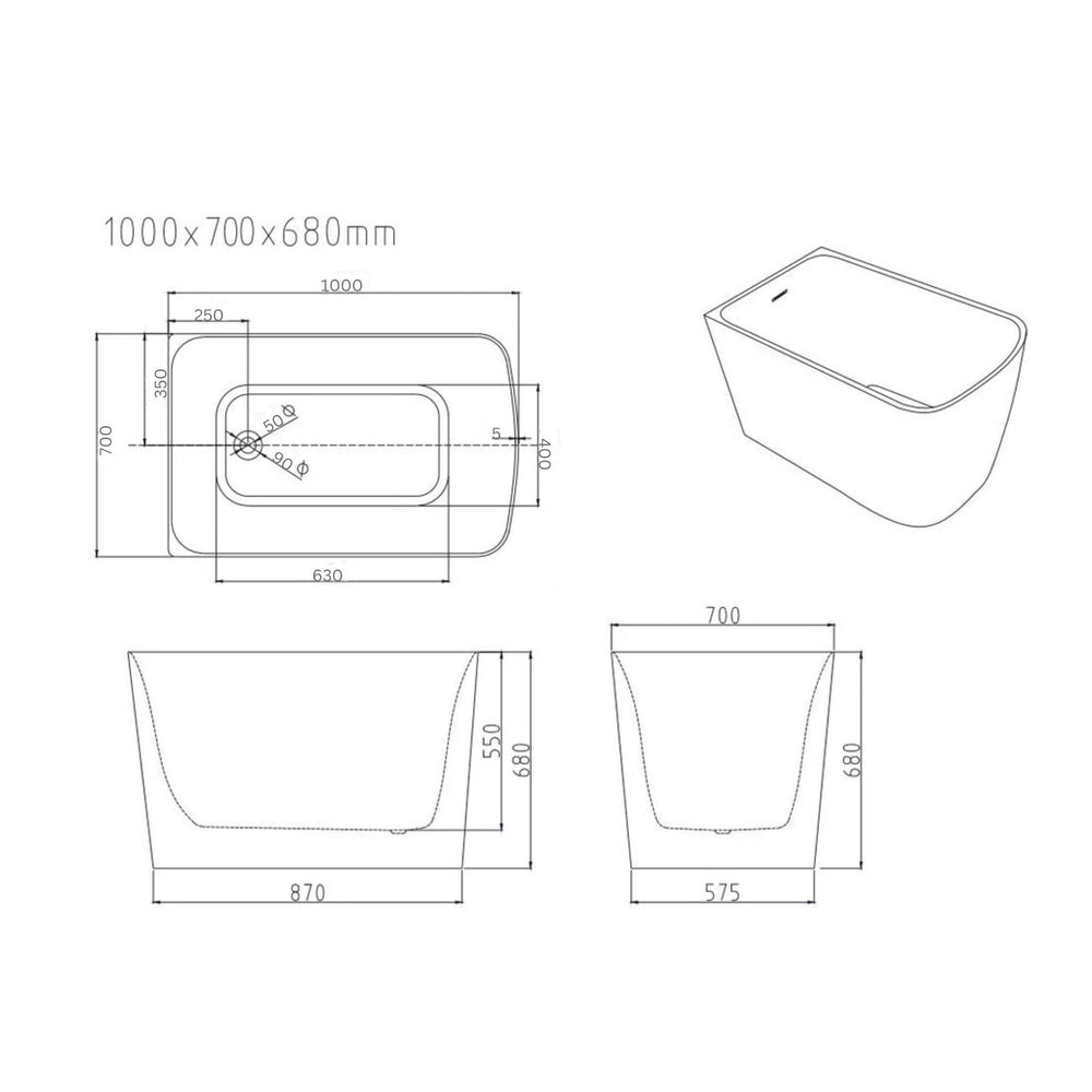 MERCIO HARVARD LEFT CORNER BATHTUB GLOSS WHITE (AVAILABLE IN 1000MM, 1100MM AND 1300MM)