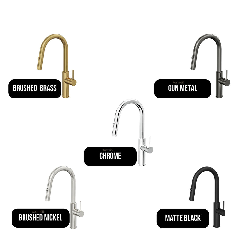 LINSOL HALO S2 LEAD FREE PULL OUT SINK MIXER 440MM BRUSHED BRASS