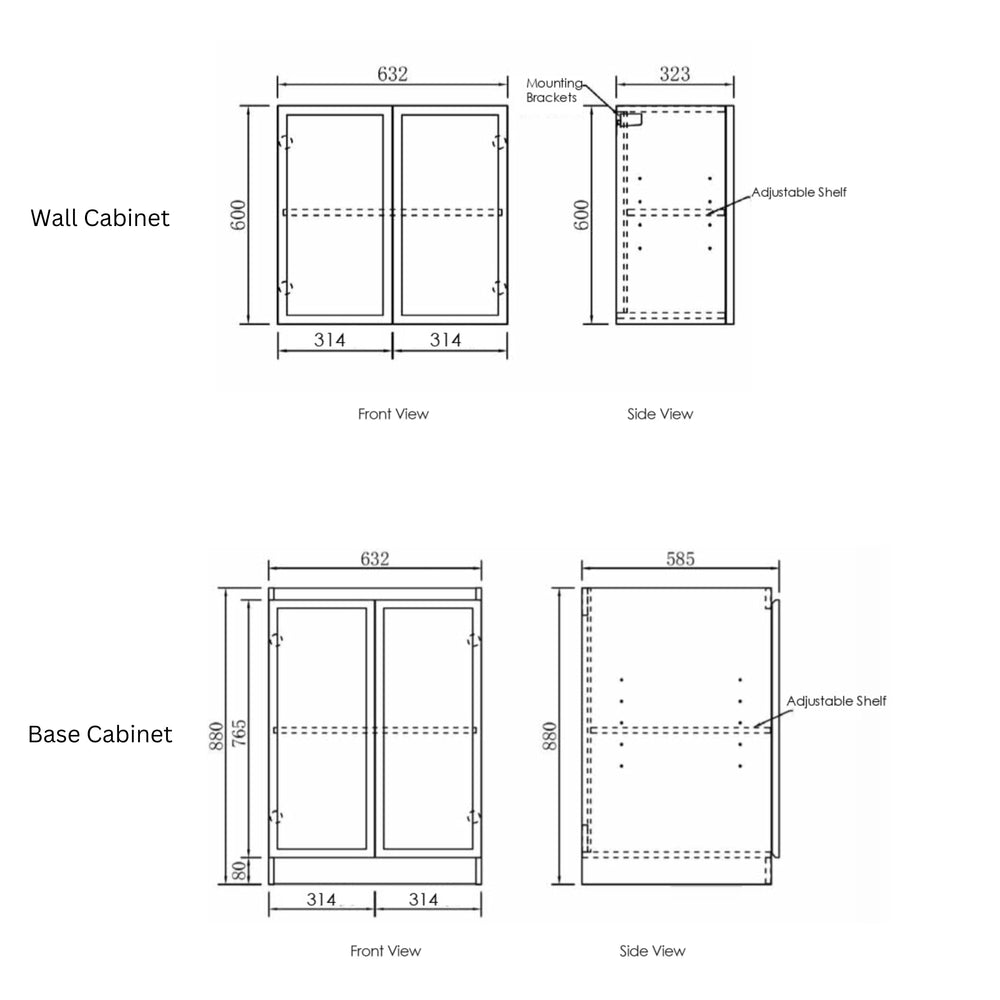 OTTI HAMPSHIRE MATTE WHITE 1300MM LAUNDRY AND WALL CABINET WITH STONE TOP & SINK (PACKAGE-C)