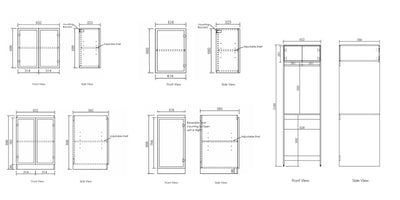 OTTI HAMPSHIRE MATTE BLACK 1715MM LAUNDRY AND WALL CABINET WITH STONE TOP & SINK (PACKAGE-C)