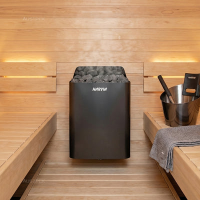 HARVIA ELECTRONIC BLACK WALL HEATER 4.5KW - SW45E