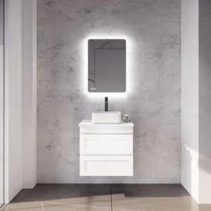 RIVA HAWAII MATTE WHITE 600MM SINGLE BOWL WALL HUNG VANITY