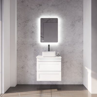 RIVA HAWAII MATTE WHITE 600MM SINGLE BOWL WALL HUNG VANITY