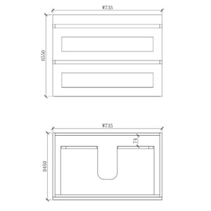 RIVA HAWAII MATTE WHITE 750MM SINGLE BOWL WALL HUNG VANITY