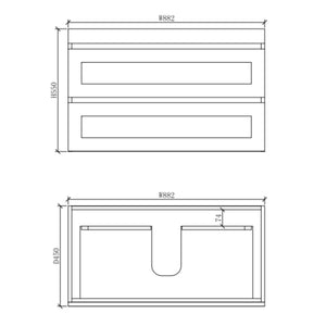 RIVA HAWAII MATTE WHITE 900MM SINGLE BOWL WALL HUNG VANITY
