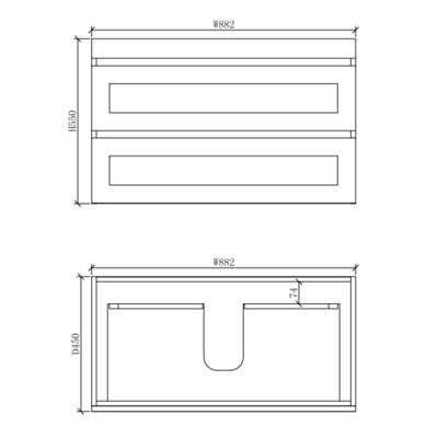 RIVA HAWAII MATTE WHITE 900MM SINGLE BOWL WALL HUNG VANITY