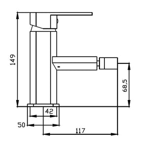 HELLYCAR ELEGANT BIDET MIXER 149MM CHROME