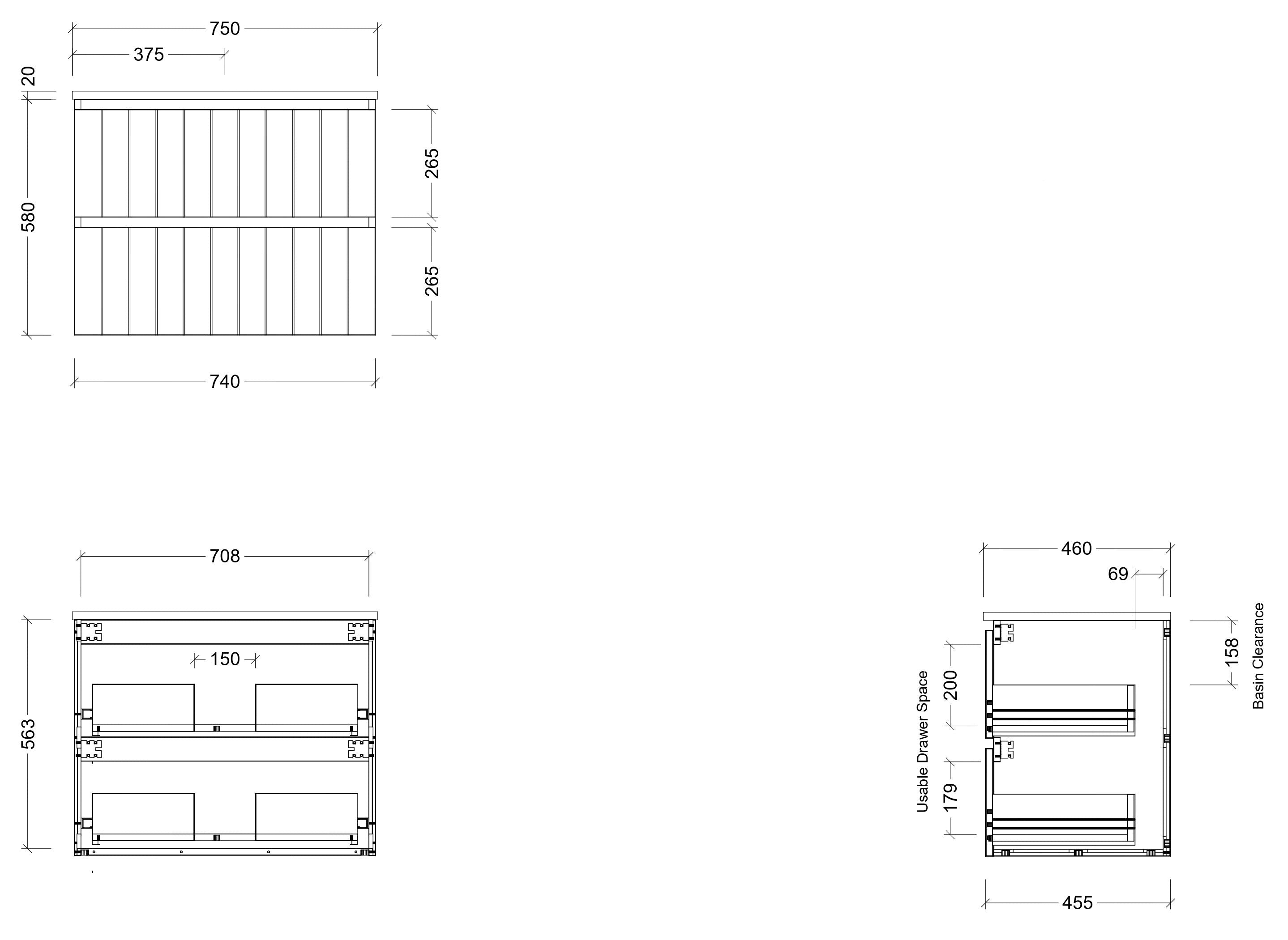 TIMBERLINE HENLEY CUSTOM WALL HUNG VANITY (ALL SIZING)