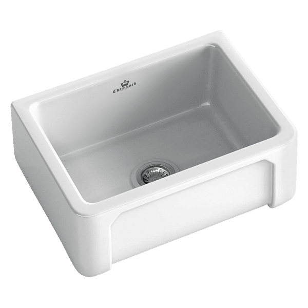 CHAMBORD HENRI SINGLE BOWL FIRECLAY KITCHEN SINK WHITE 595MM