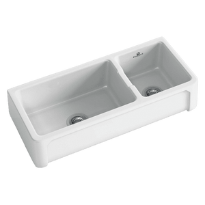 CHAMBORD HENRI 1 & 1/2 BOWL FIRECLAY KITCHEN SINK WHITE 997MM