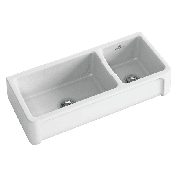 CHAMBORD HENRI 1 & 1/2 BOWL FIRECLAY KITCHEN SINK WHITE 997MM