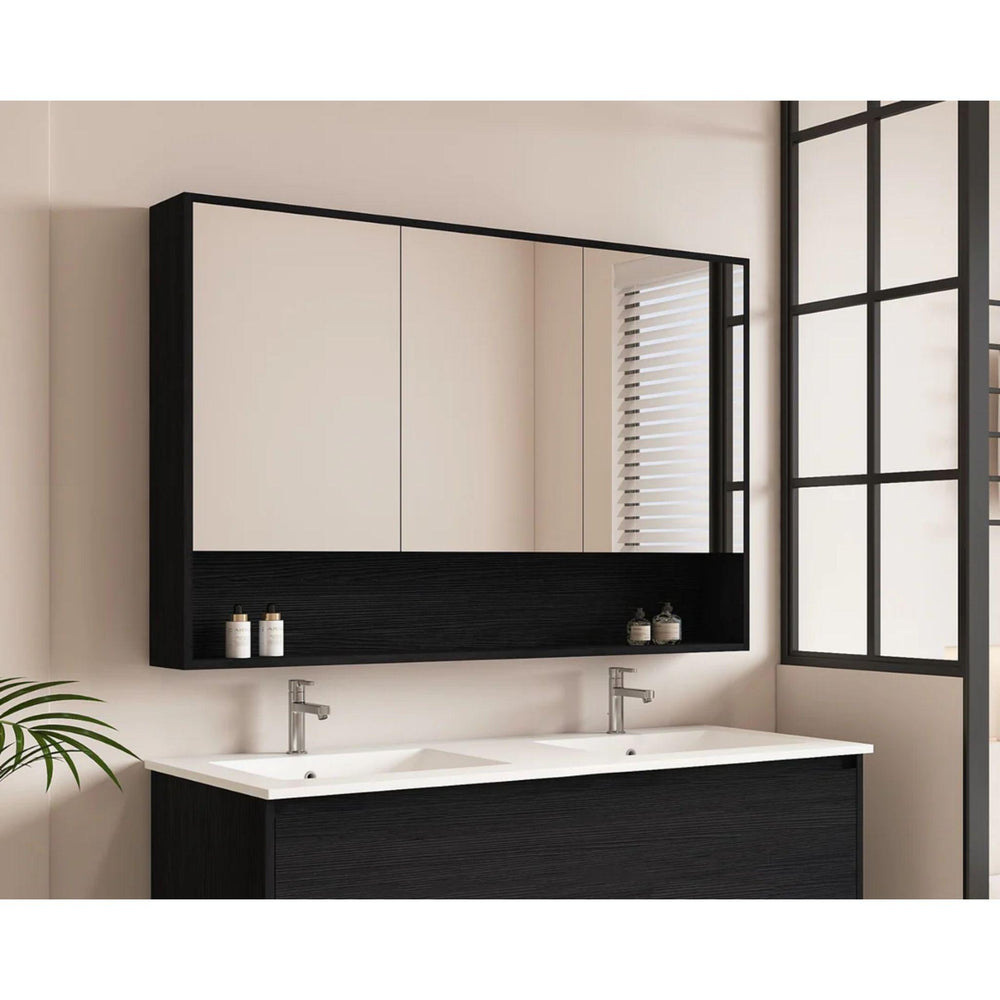 MERCIO HERA BLACK OAK SHAVING CABINET 1200X780MM