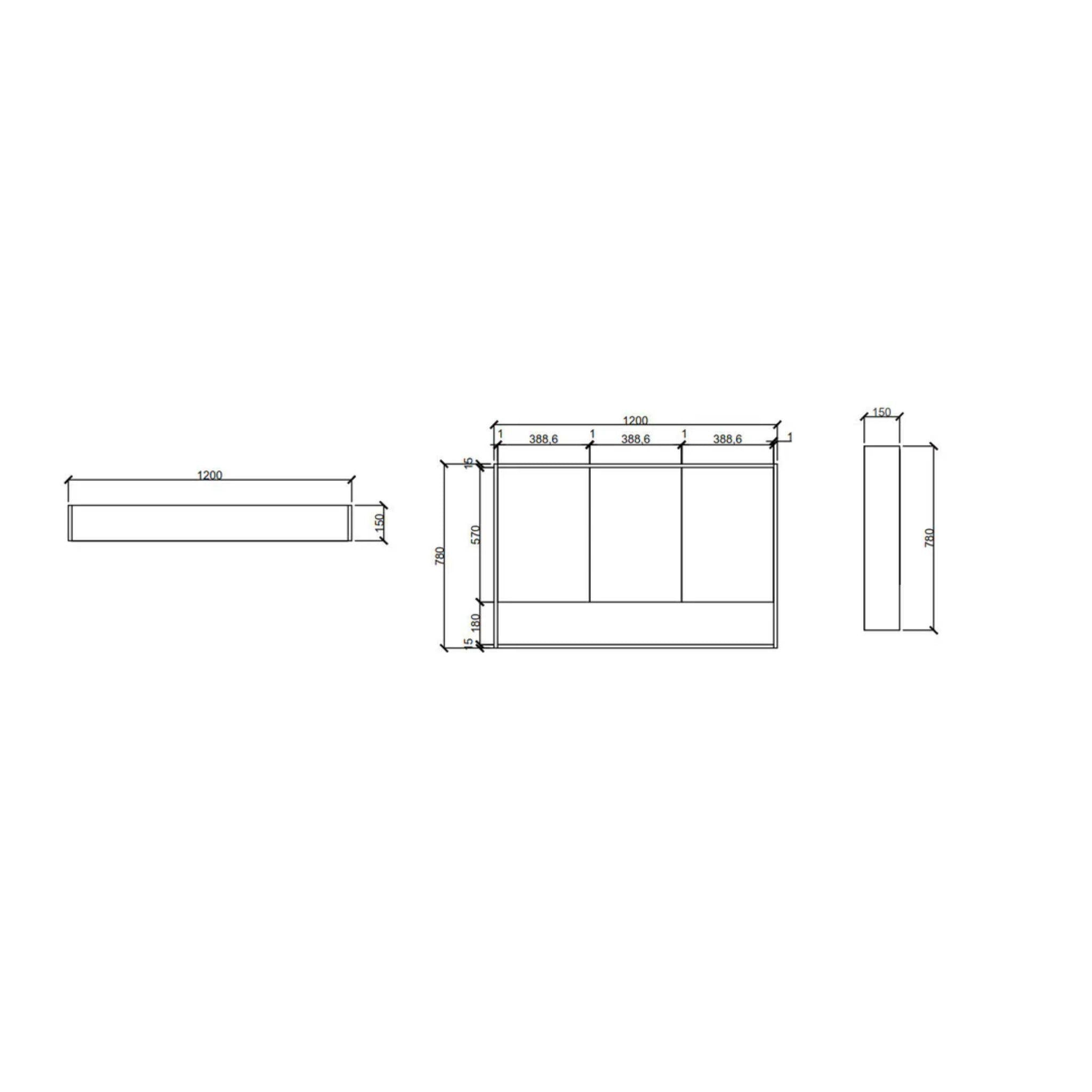 MERCIO HERA TAS OAK SHAVING CABINET 1200X780MM