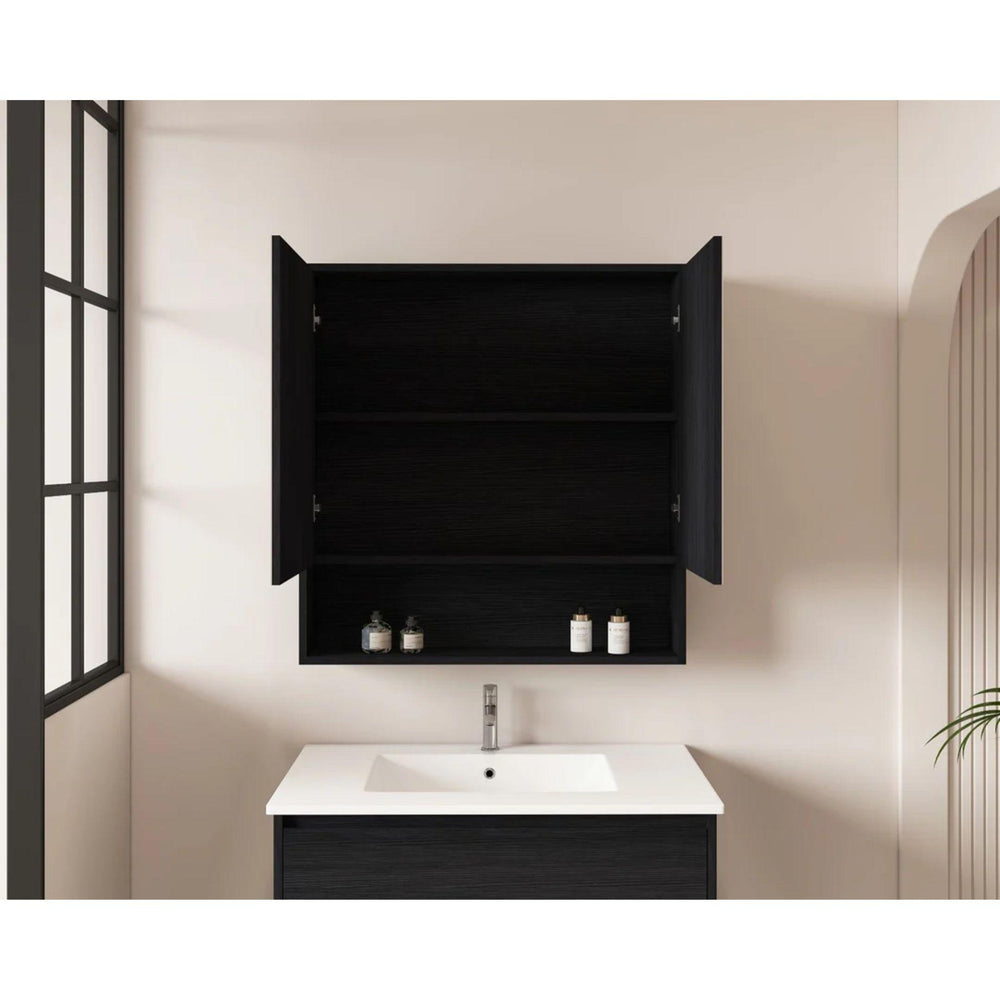 MERCIO HERA BLACK OAK SHAVING CABINET 750X780MM