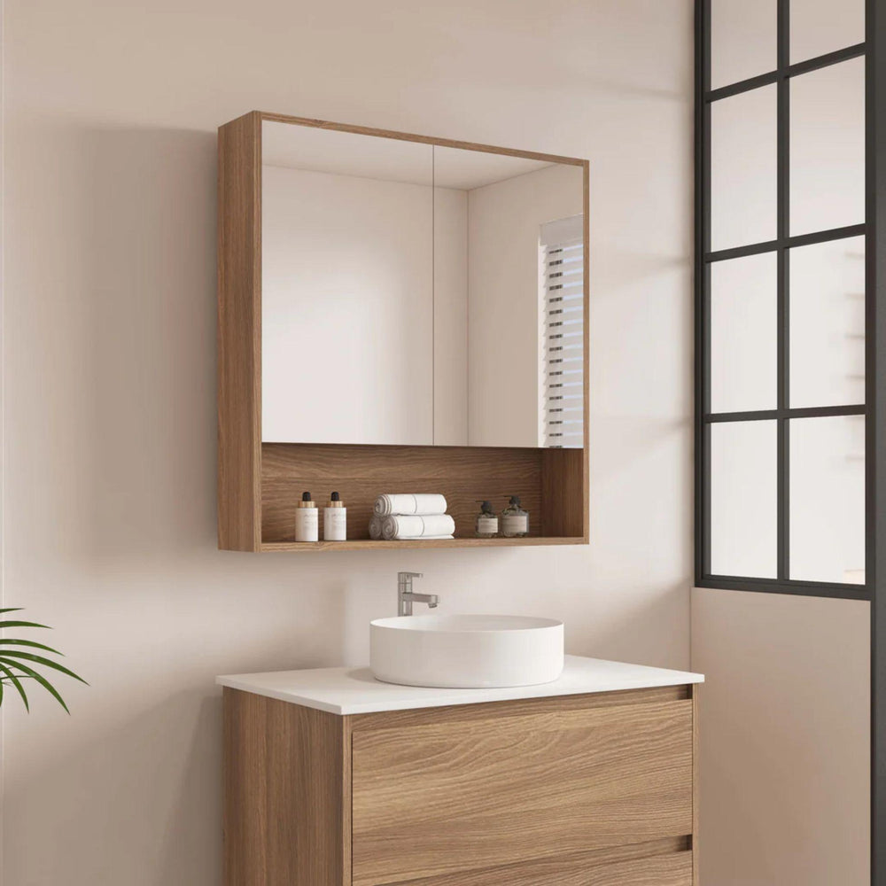MERCIO HERA ELEGANT OAK SHAVING CABINET 750X780MM