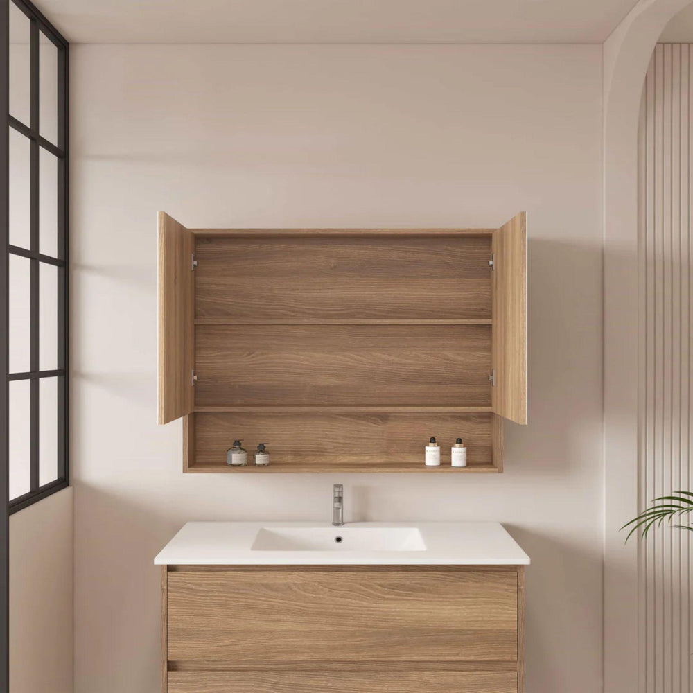 MERCIO HERA ELEGANT OAK SHAVING CABINET 900X780MM