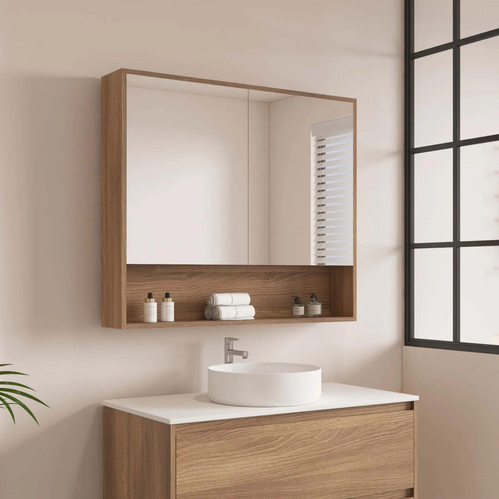MERCIO HERA ELEGANT OAK SHAVING CABINET 900X780MM
