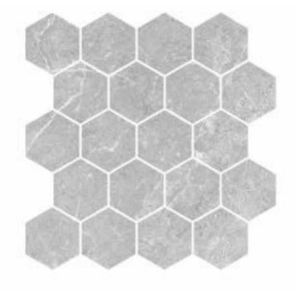 MUSES QUARTZITE GRIGIO FELLTEC 300X330MM HEXAGON MOSAIC TILE (PER BOX)