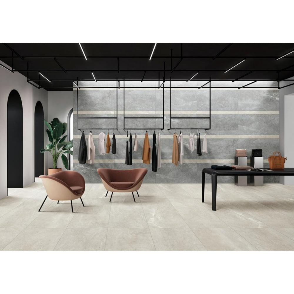 MUSES STAZZEMA SMOKEY GREY FELLTEC 600X1200MM RECTANGULAR TILE (PER BOX)