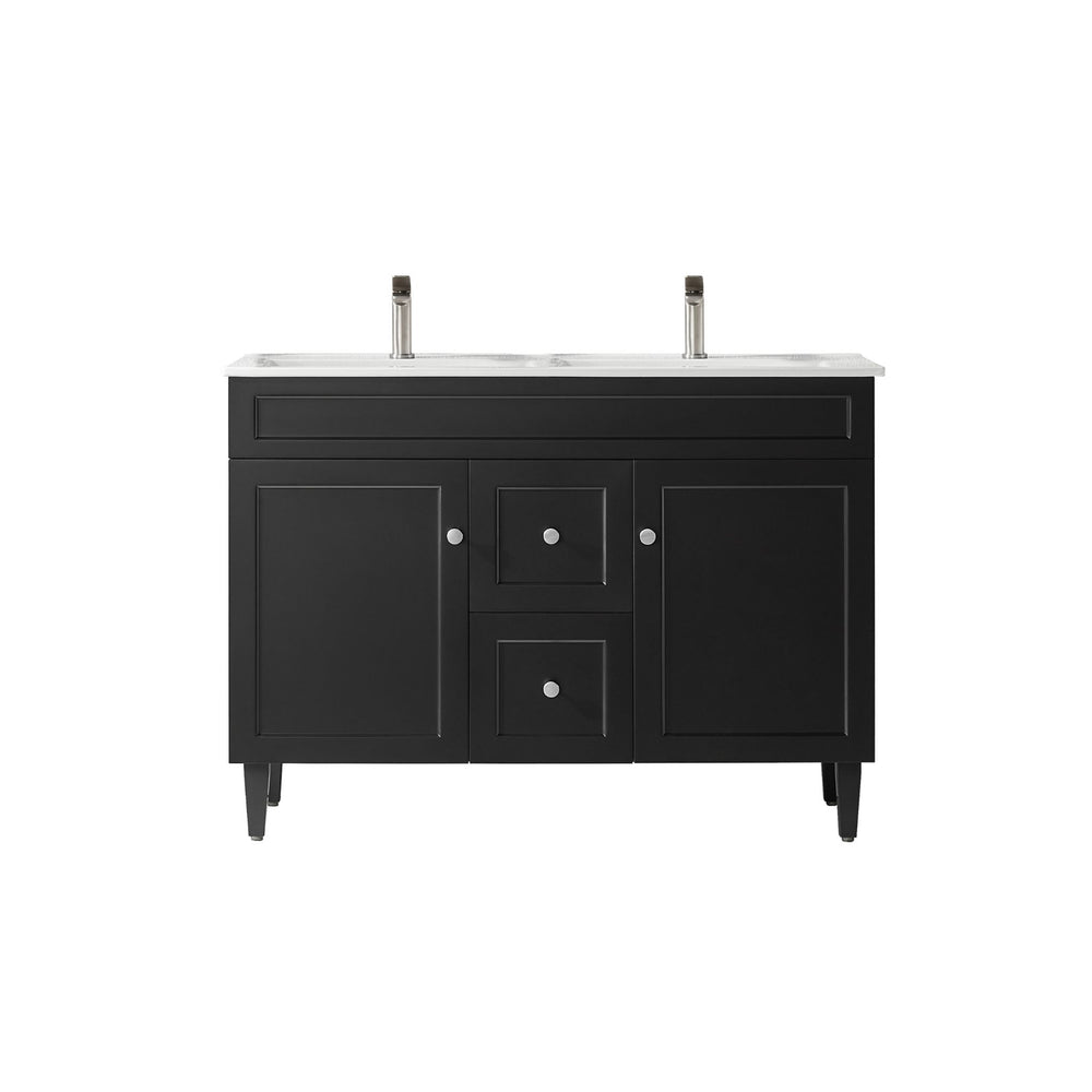 VITO HAMILTON MATTE BLACK 1200MM DOUBLE BOWL FLOOR STANDING VANITY