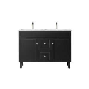 VITO HAMILTON MATTE BLACK 1200MM DOUBLE BOWL FLOOR STANDING VANITY