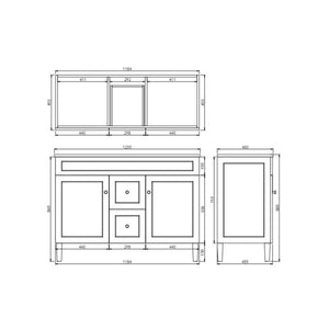 VITO HAMILTON MATTE BLACK 1200MM DOUBLE BOWL FLOOR STANDING VANITY