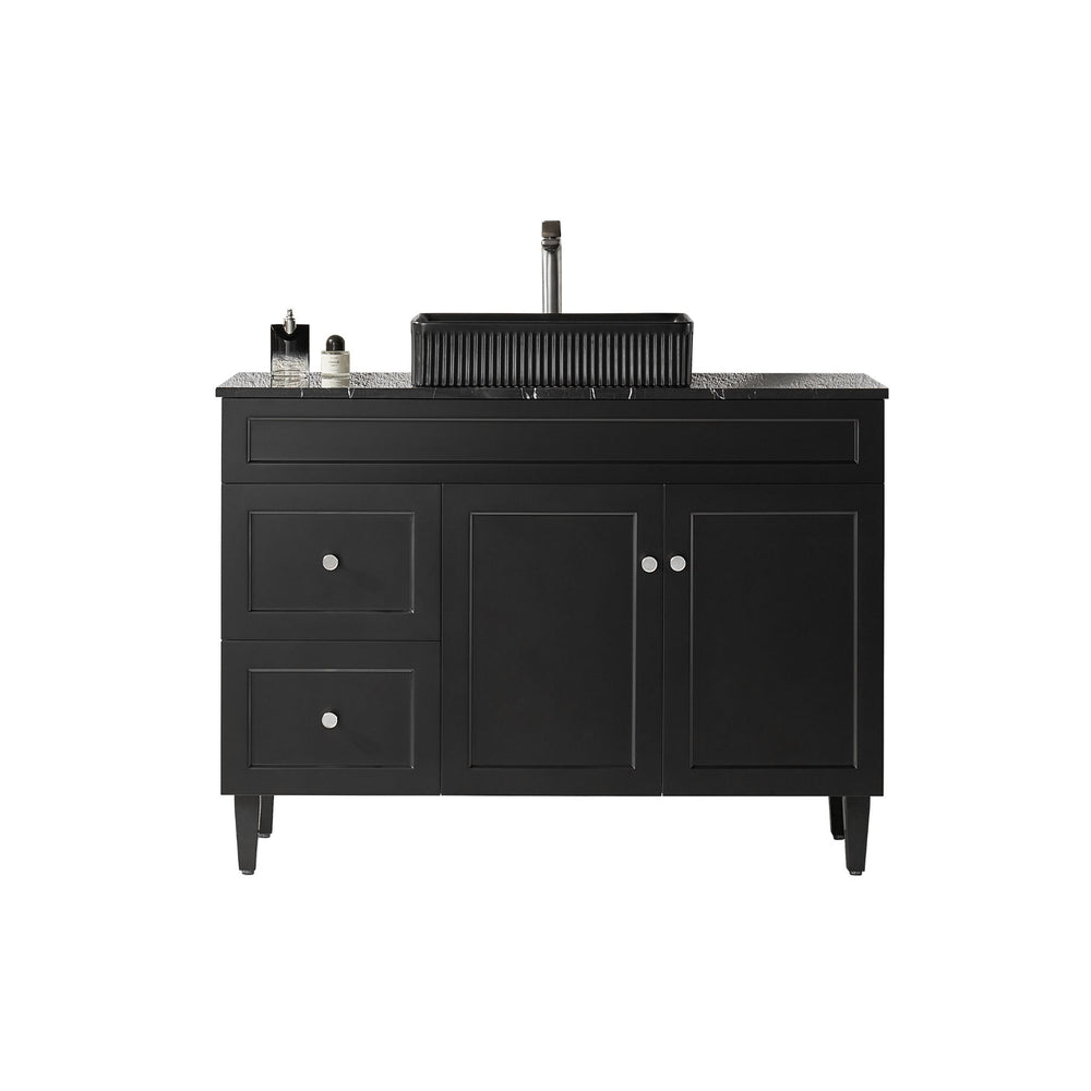 VITO HAMILTON MATTE BLACK 1200MM SINGLE BOWL FLOOR STANDING VANITY (AVAILABLE IN LEFT AND RIGHT DRAWER)