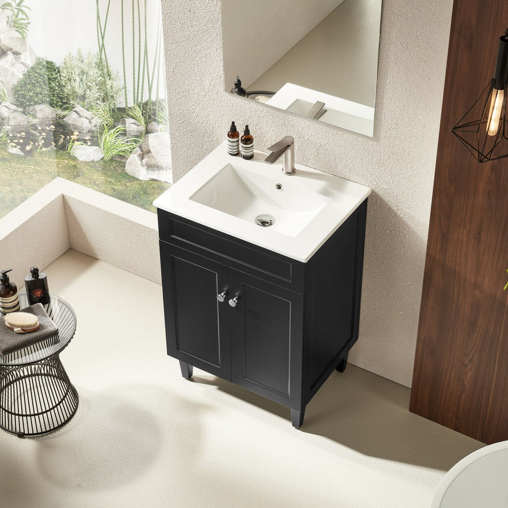 VITO HAMILTON MATTE BLACK 600MM SINGLE BOWL FLOOR STANDING VANITY