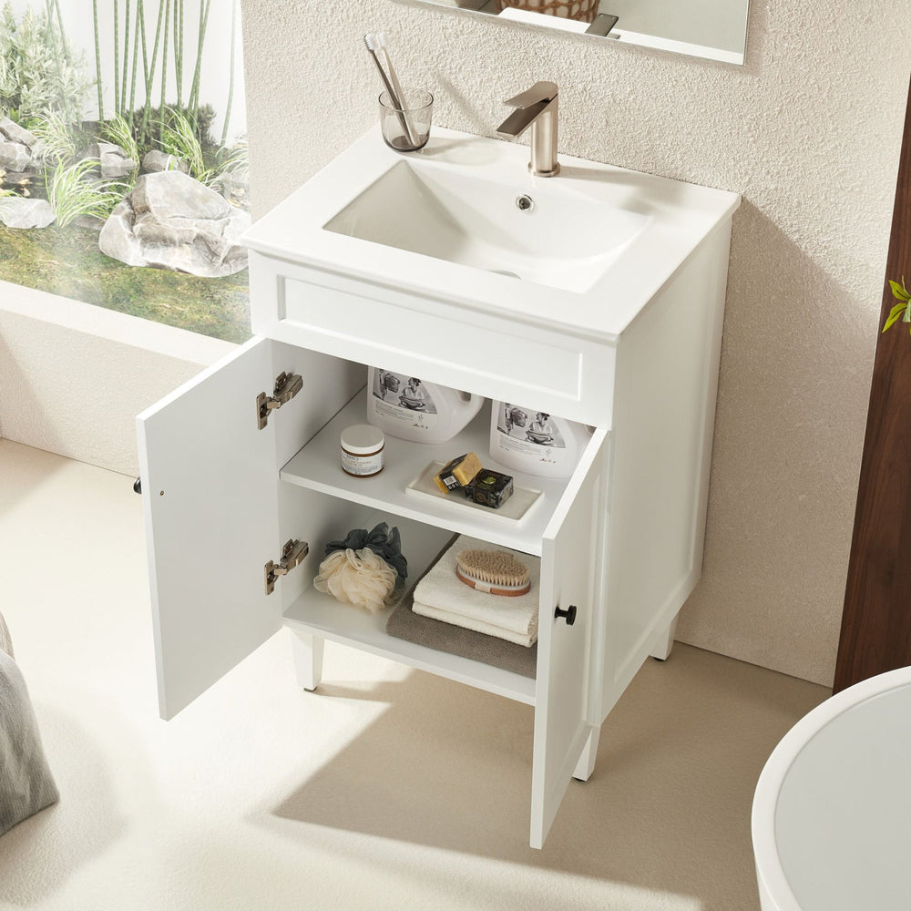 VITO HAMILTON MATTE WHITE 600MM SINGLE BOWL FLOOR STANDING VANITY