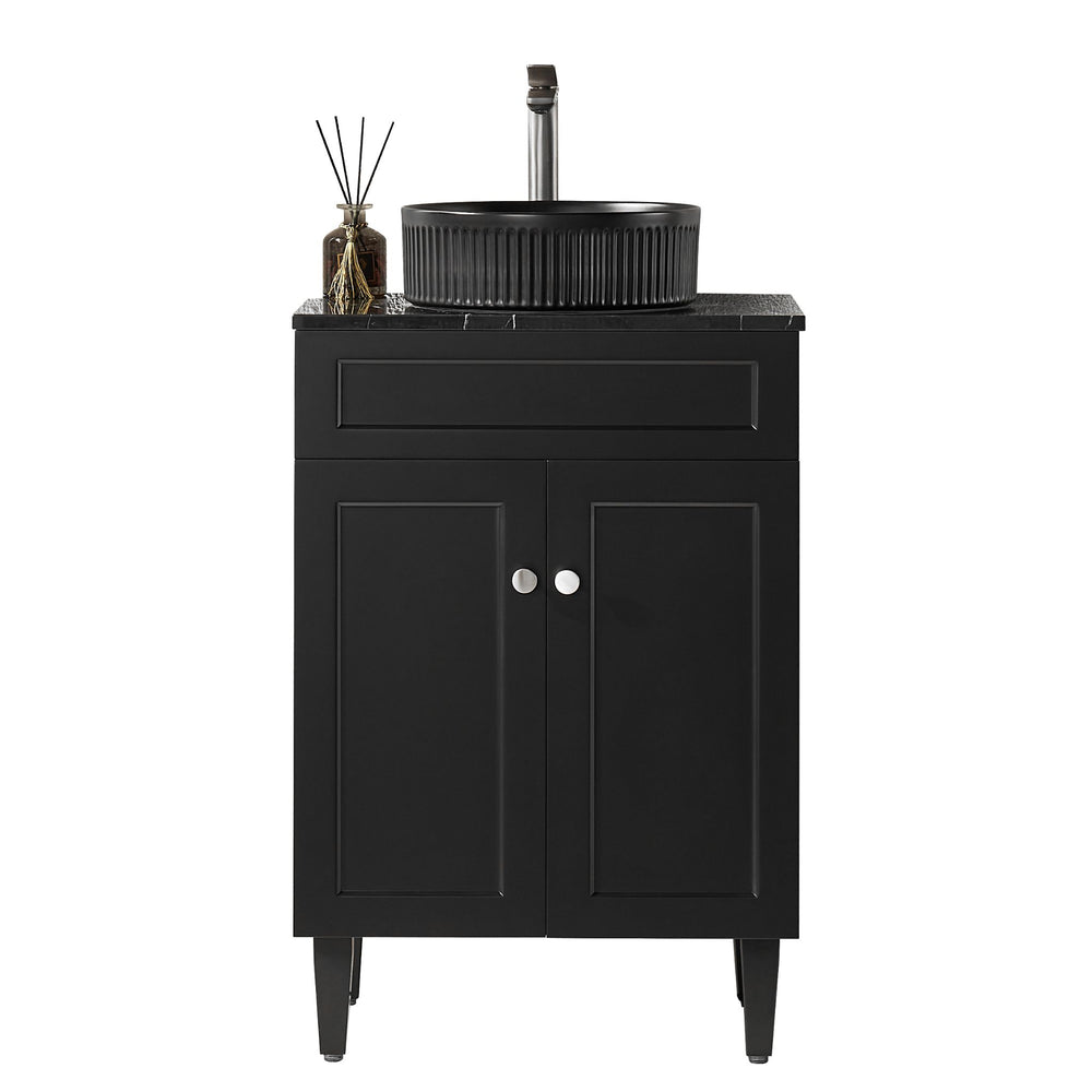 VITO HAMILTON MATTE BLACK 600MM SINGLE BOWL FLOOR STANDING VANITY