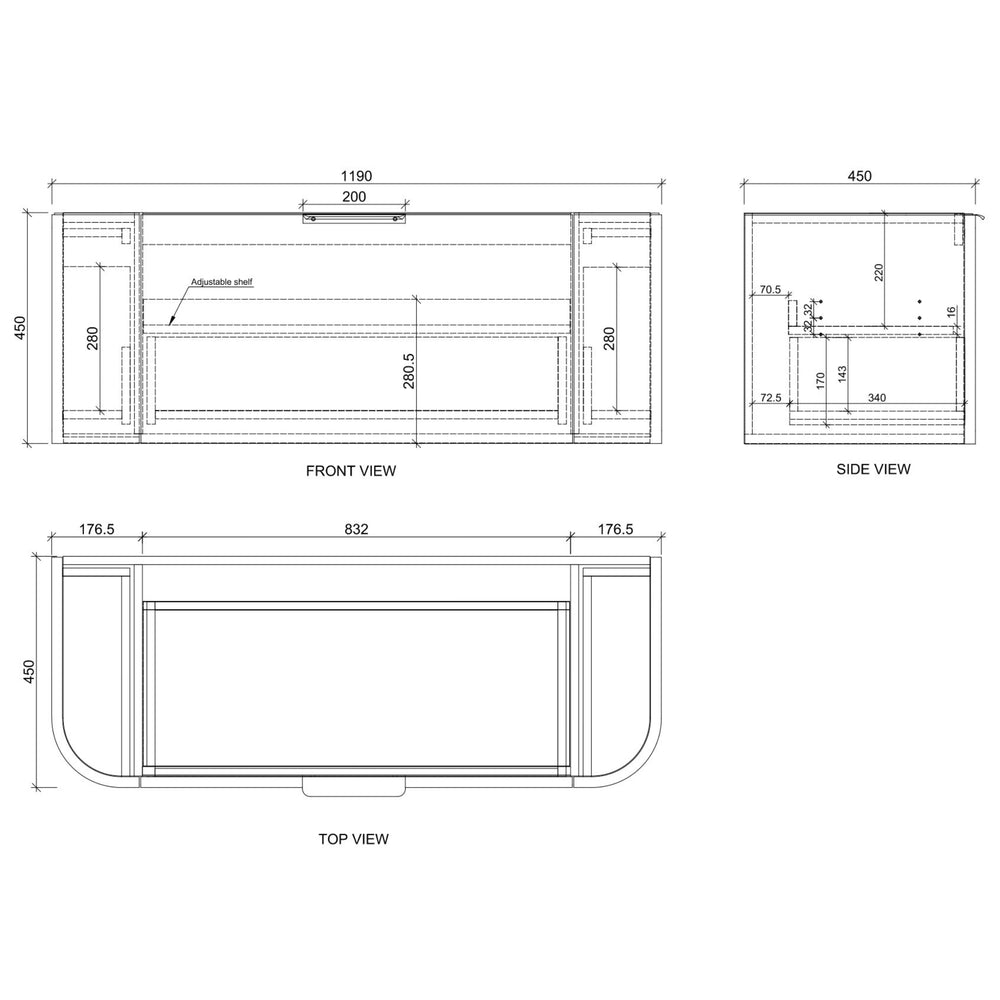 RIVA HOUSTON MATTE WHITE 1200MM SINGLE BOWL WALL HUNG VANITY