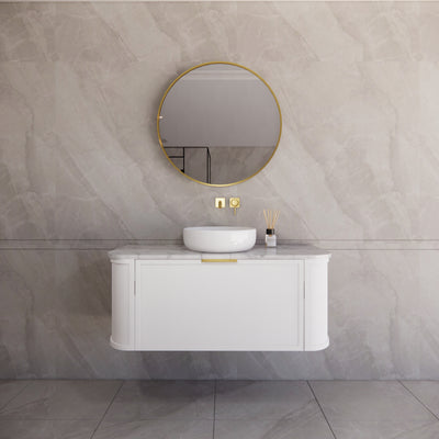 RIVA HOUSTON MATTE WHITE 1200MM SINGLE BOWL WALL HUNG VANITY