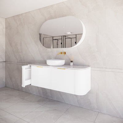 RIVA HOUSTON MATTE WHITE 1500MM SINGLE BOWL WALL HUNG VANITY